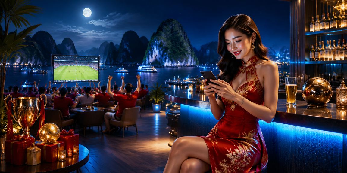 Người dùng Việt Nam xem bóng đá và đặt cược tại lễ hội Vịnh Hạ Long