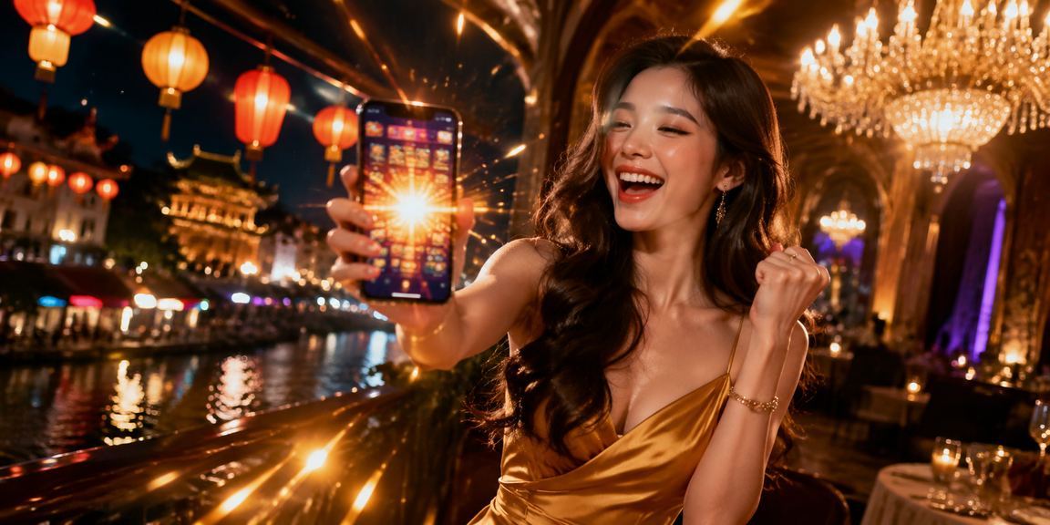 Người chơi sử dụng điện thoại tại chợ đêm Huế với thái độ thư giãn, có kiểm soát